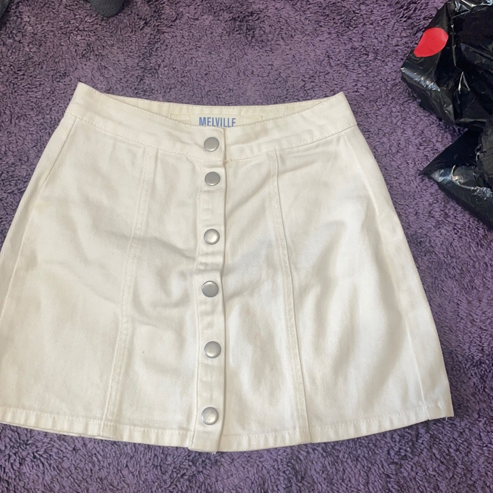Brandy Melville white jean skirt